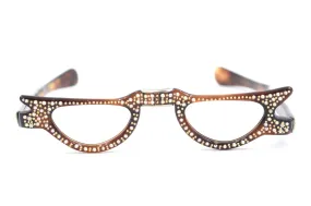 Diamanté Fold Up Glasses Brn