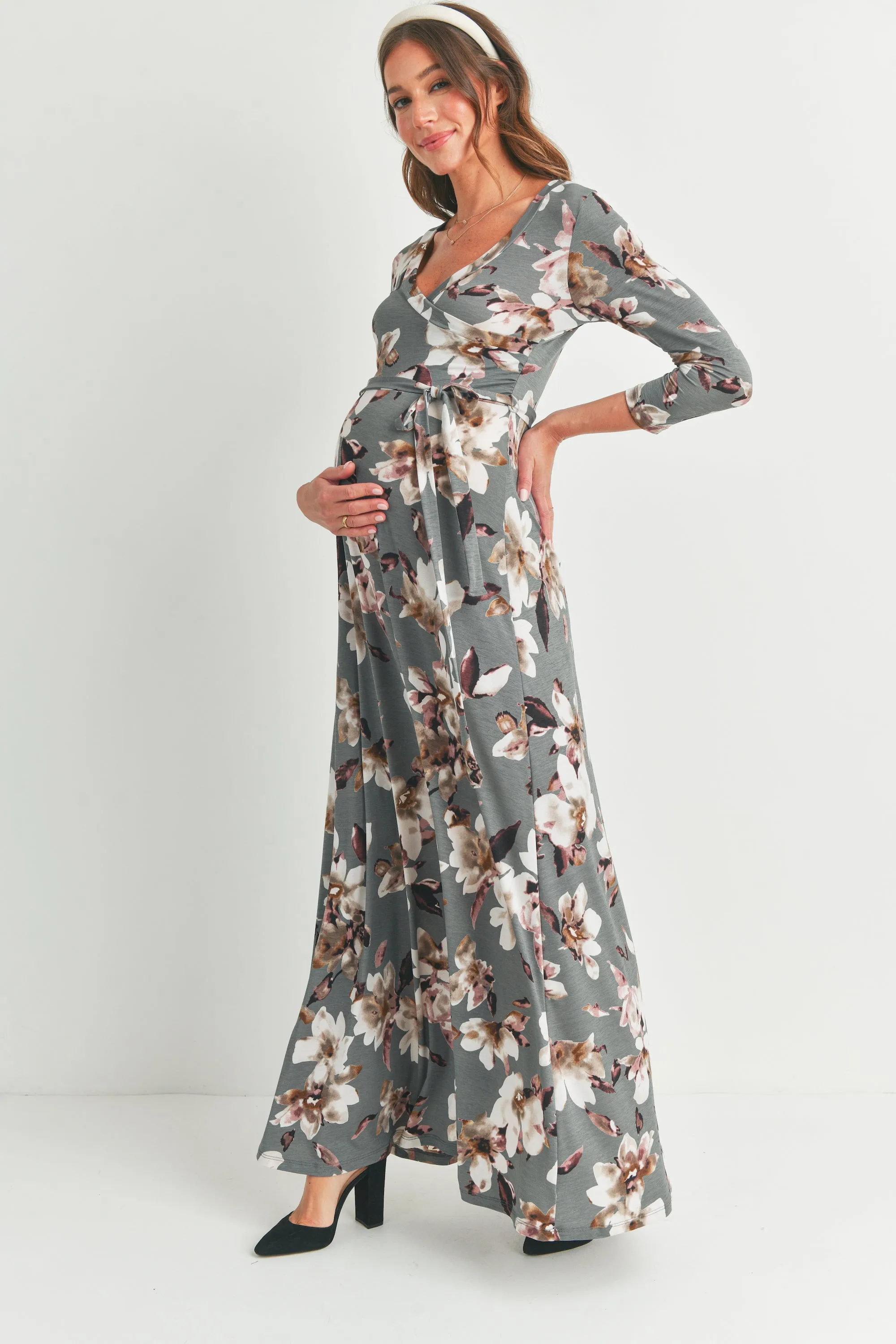 Elbow Sleeve VNeck Maxi