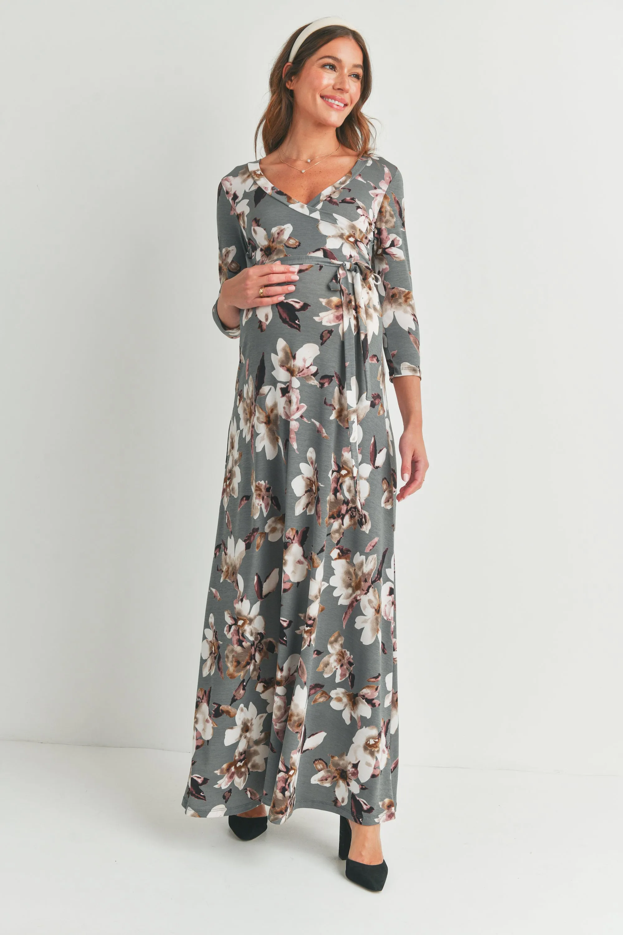 Elbow Sleeve VNeck Maxi