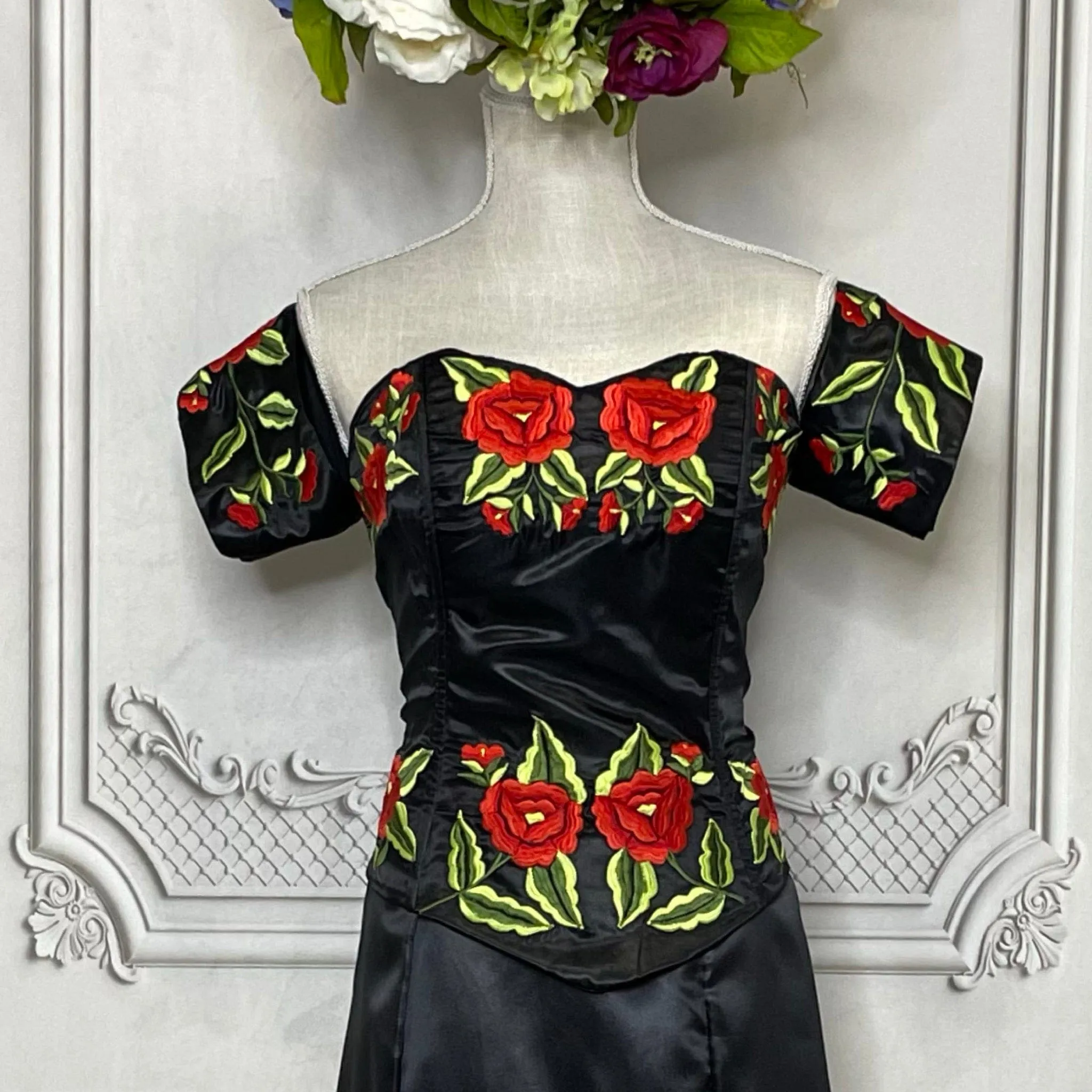 Embroidered Mexican Evening Dress - Maria Bonita