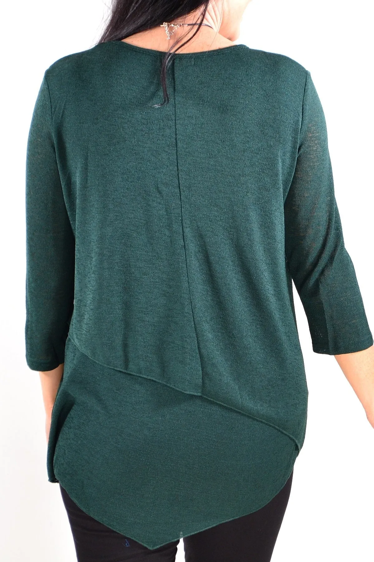 Emerald Evening Elegance Tunic Top