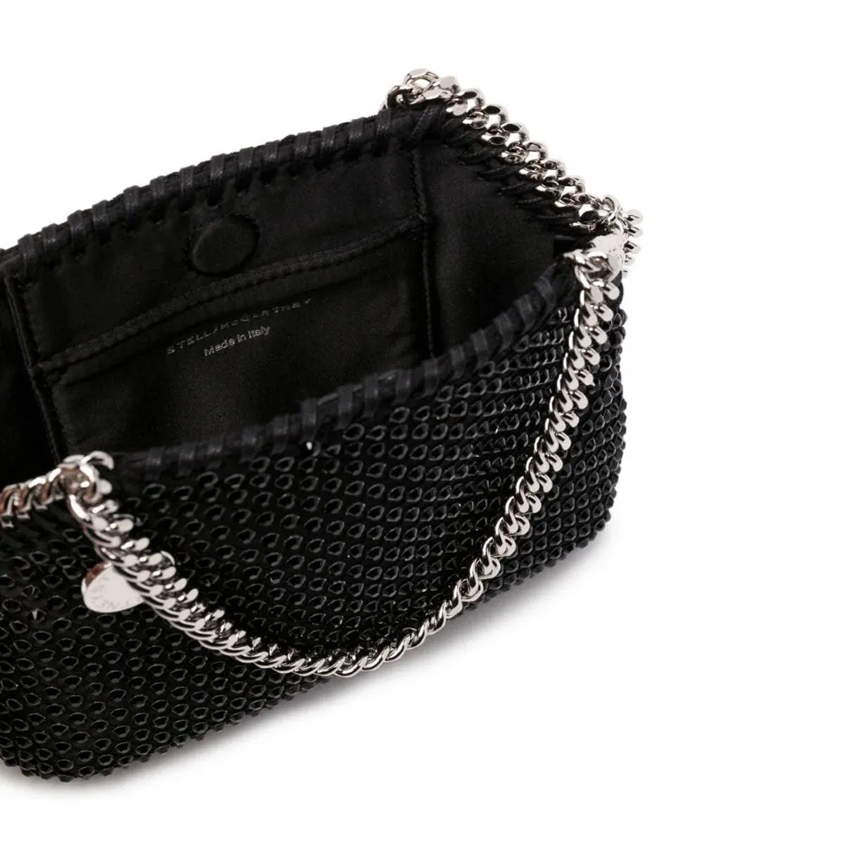 Falabella Mini Evening Crystal Mesh, Black