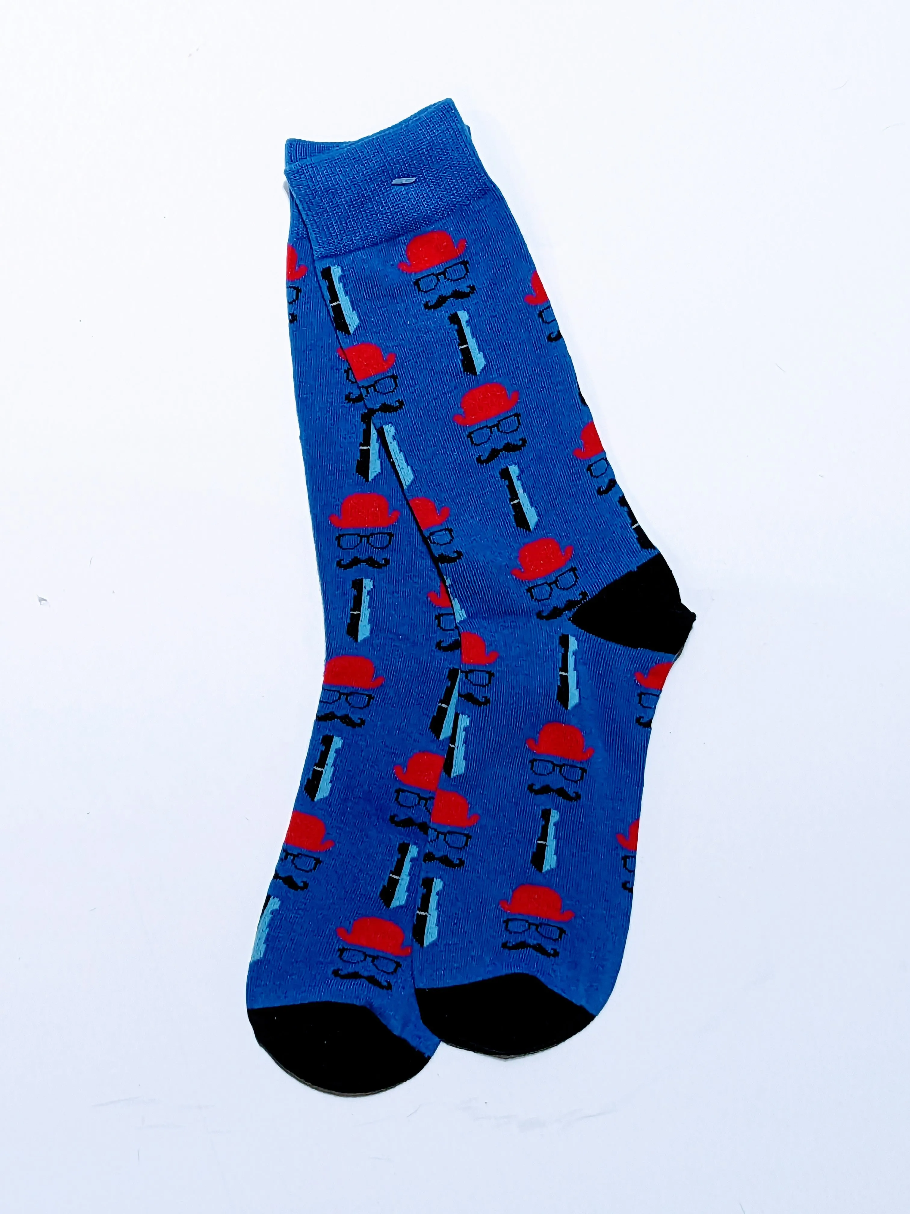 Hat Glasses Mustache Tie Crew Socks