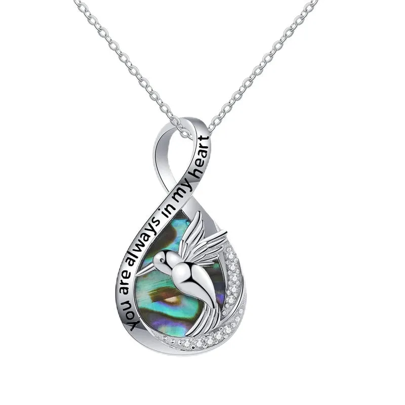 Hummingbird Urn Necklaces for Ashes of Loved One Sterling Silver Cremation Butterfly Jewelry for Women Heart Urn