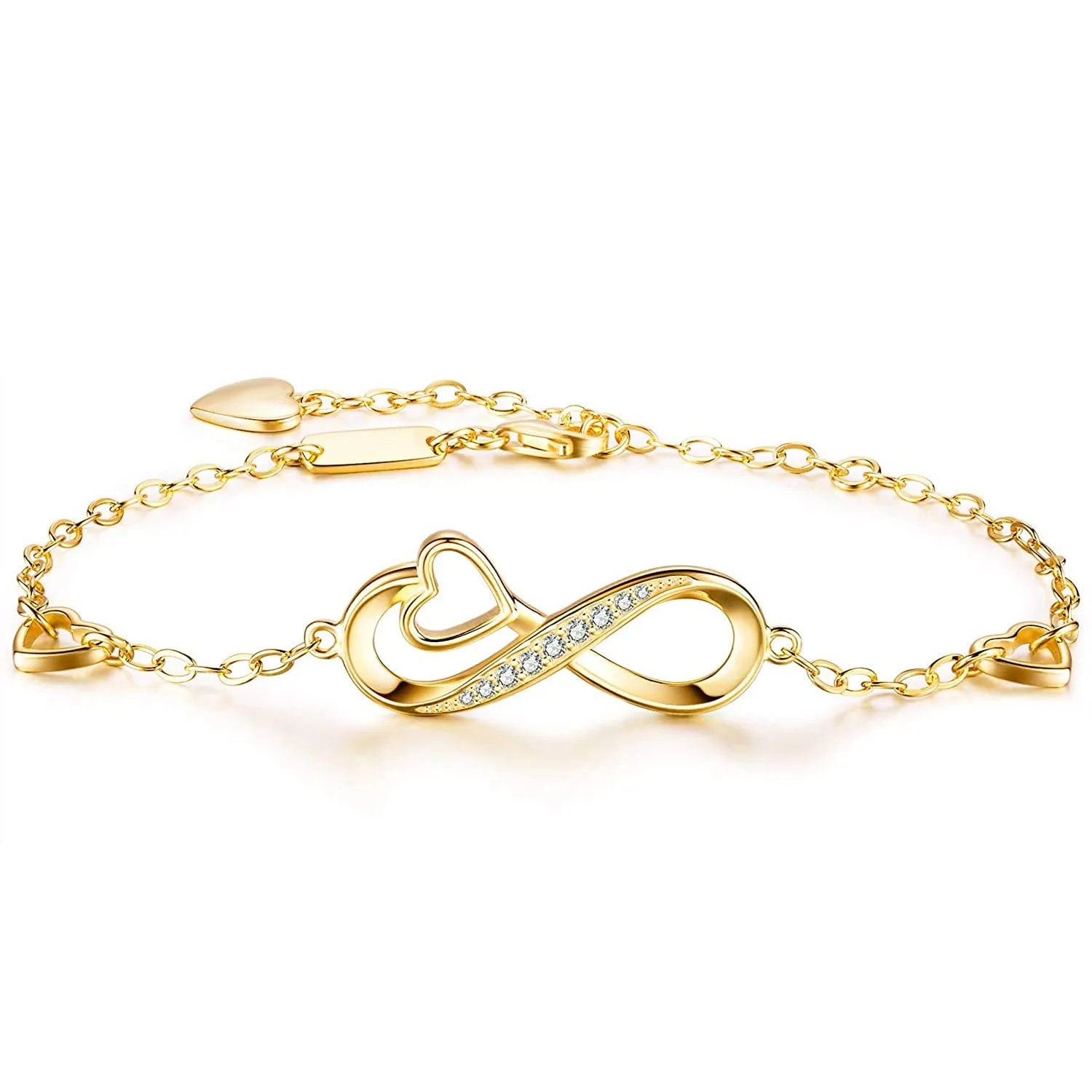 Infinity Heart 925 Silver Bracelet Eternal Love Bracelet