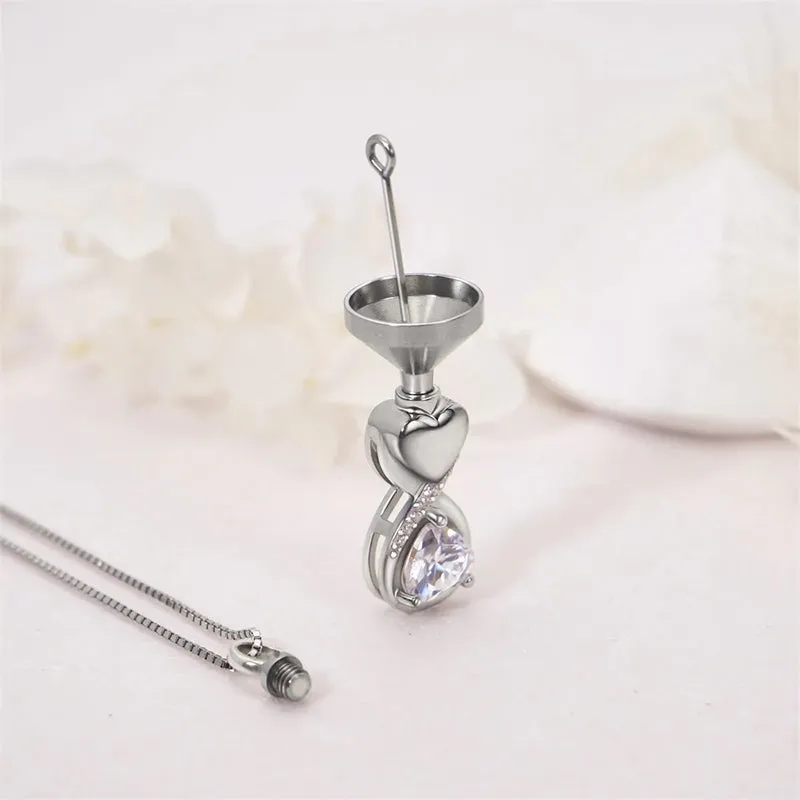 Infinity Heart Cremation Jewelry for Ashes Sterling Silver Urn Necklaces for Women