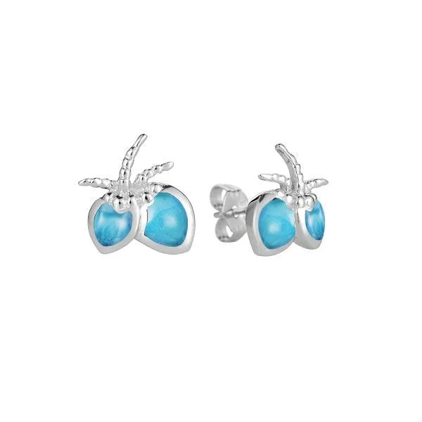 Larimar Coconut Earrings