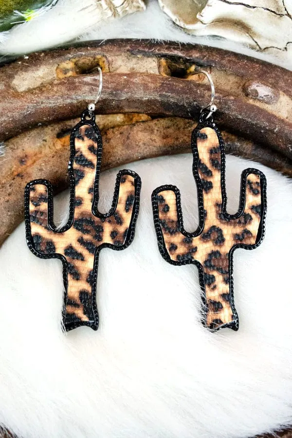 Leopard hide earrings