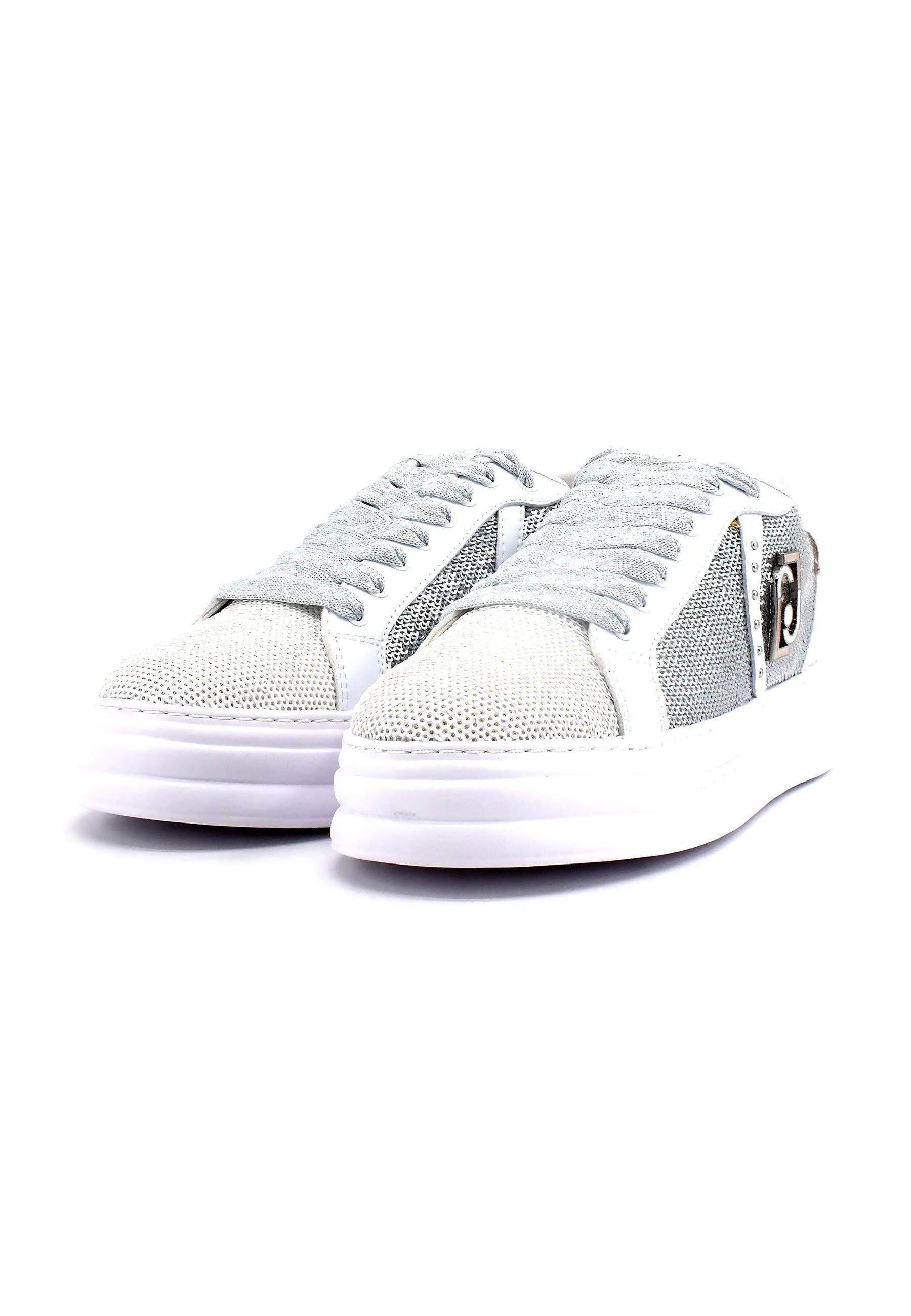 LIU JO Cleo 08 Sneaker Paillettes Donna White BF2073TX055