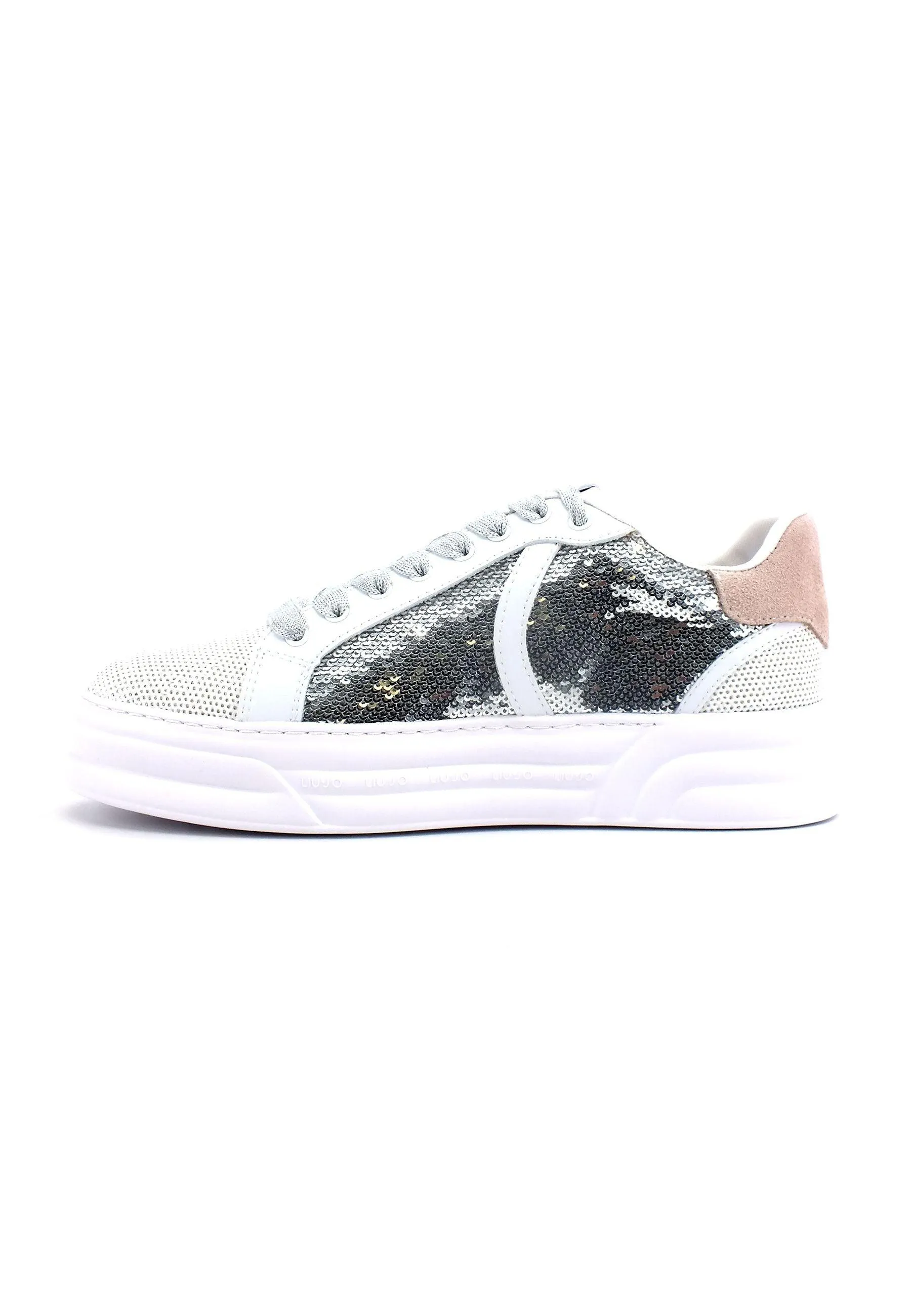 LIU JO Cleo 08 Sneaker Paillettes Donna White BF2073TX055