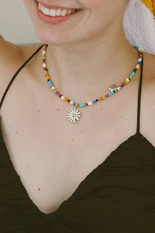 Multicolor Cool Summer Charm Necklaces Daisy Floral Flower Jewelry Kpop Fashion BTS Accessories Casual