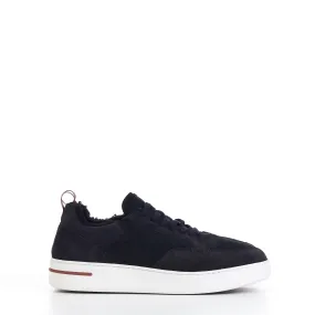 Newport Sneaker With Shearling Lining In Caviar Black Suede