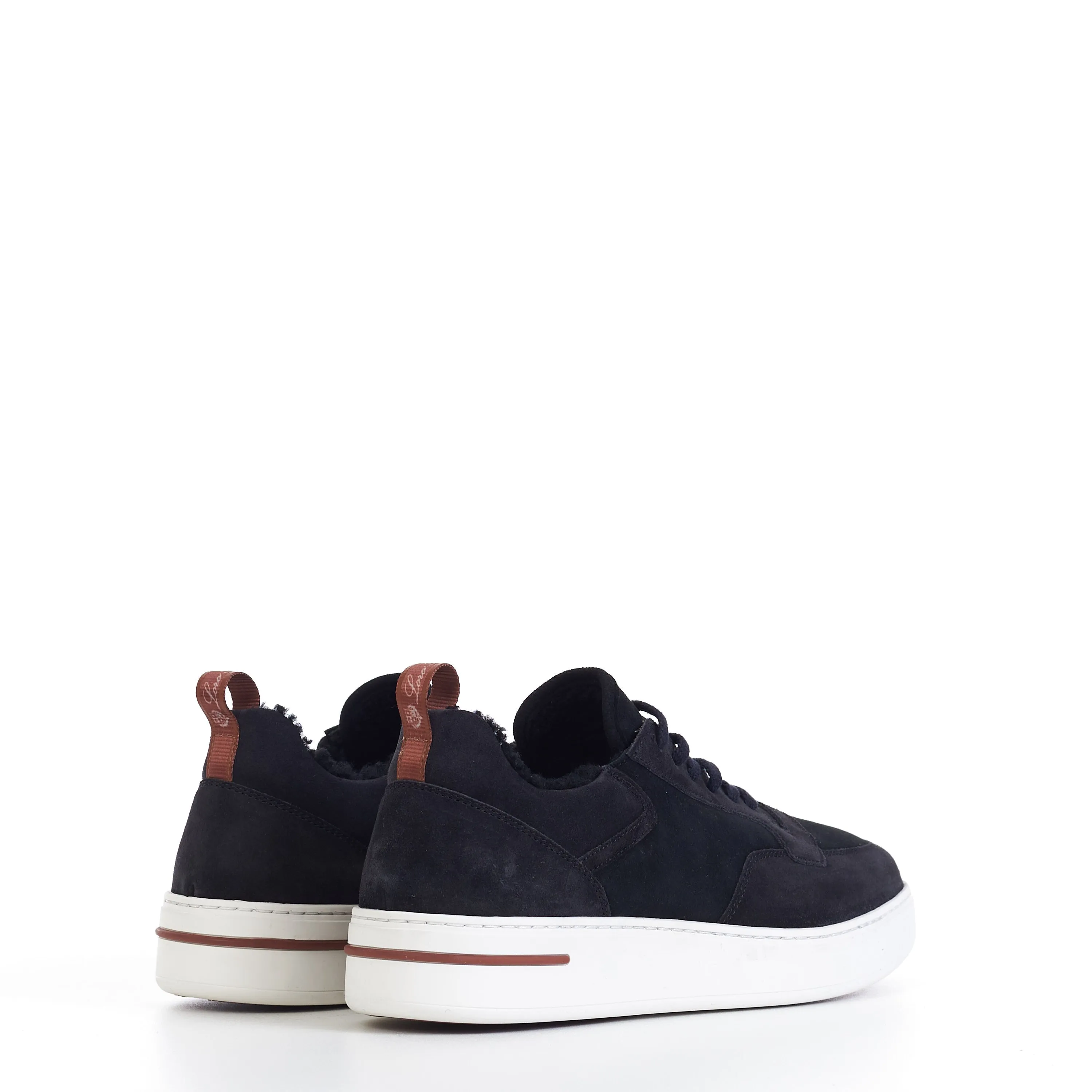 Newport Sneaker With Shearling Lining In Caviar Black Suede