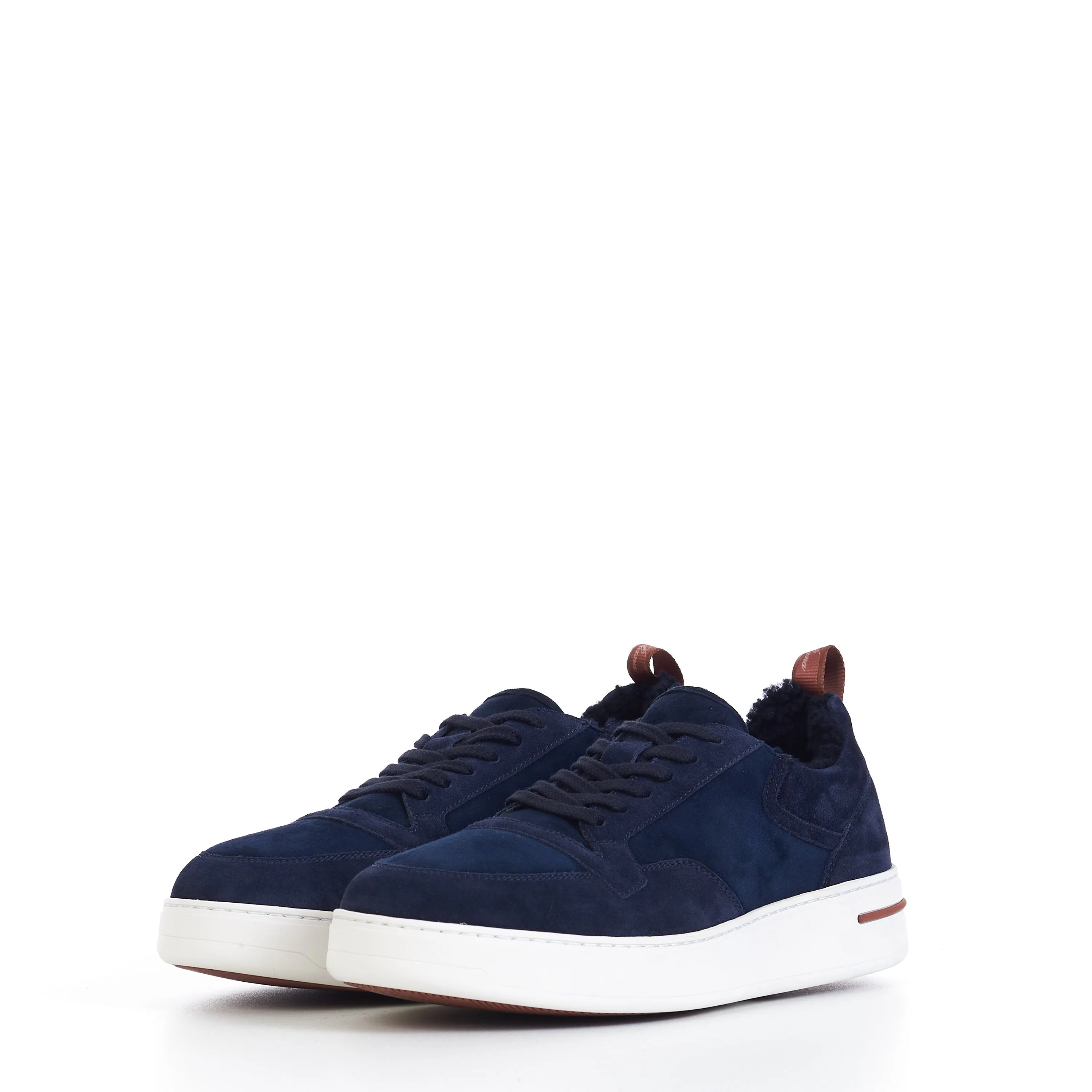 Newport Sneaker With Shearling Lining In Navy Blue Suede