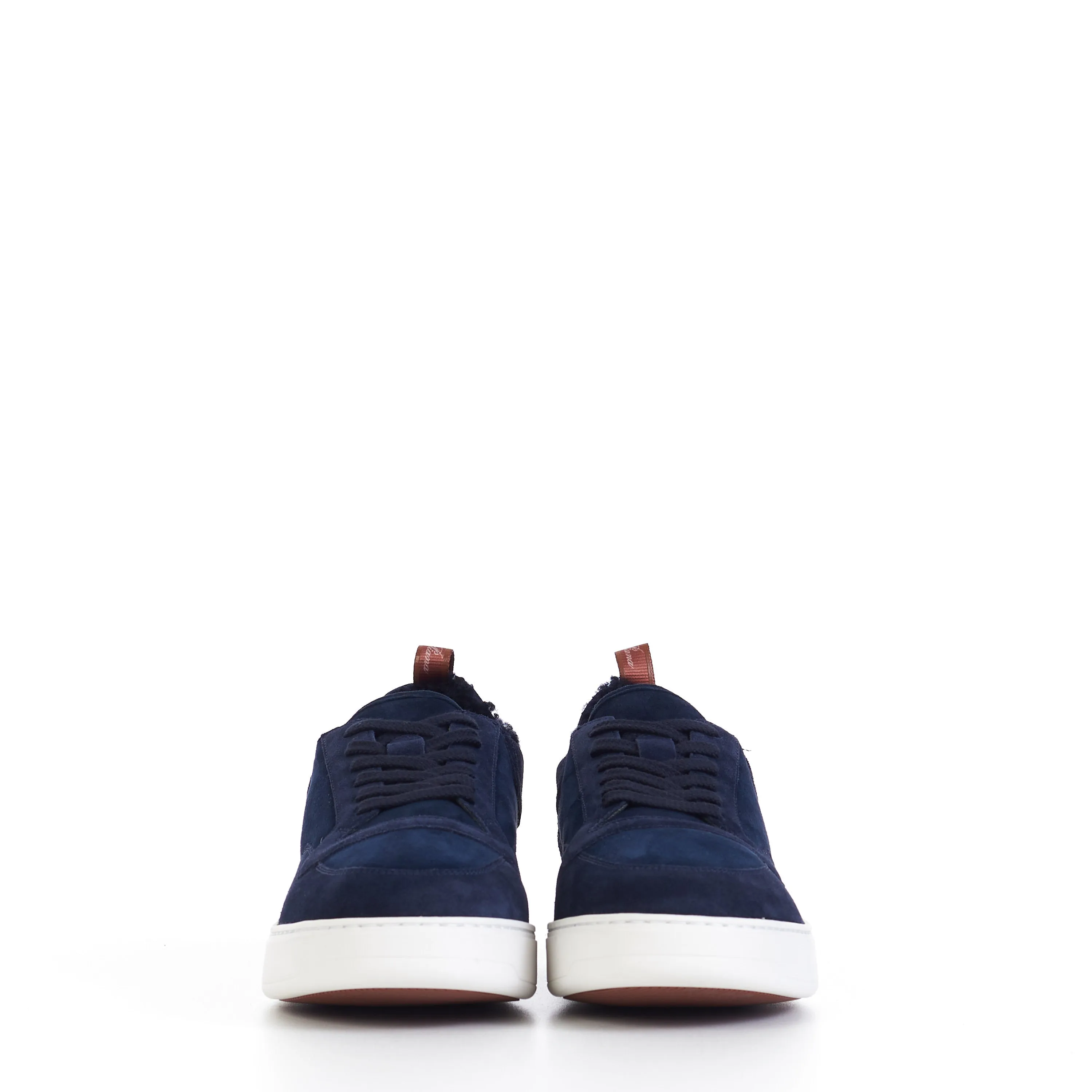 Newport Sneaker With Shearling Lining In Navy Blue Suede