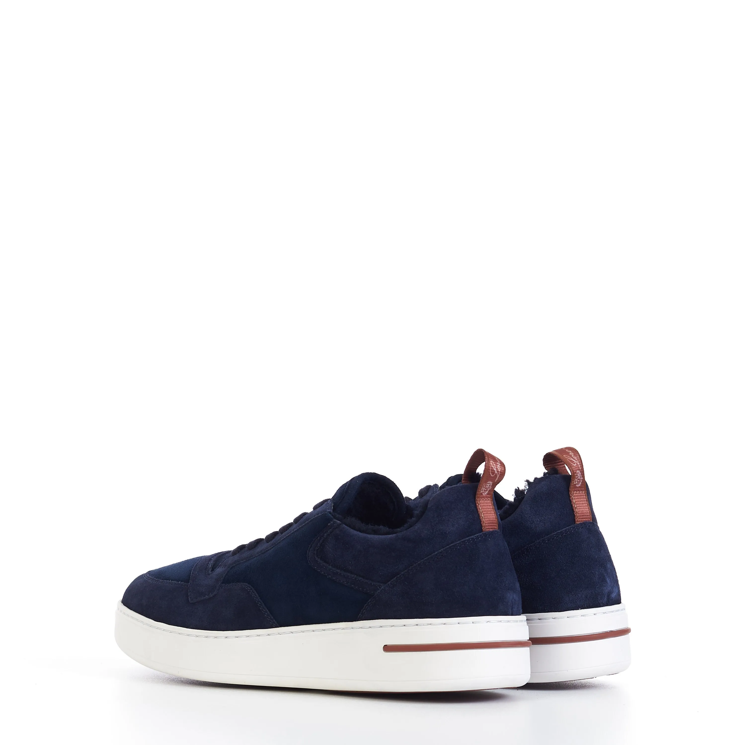 Newport Sneaker With Shearling Lining In Navy Blue Suede