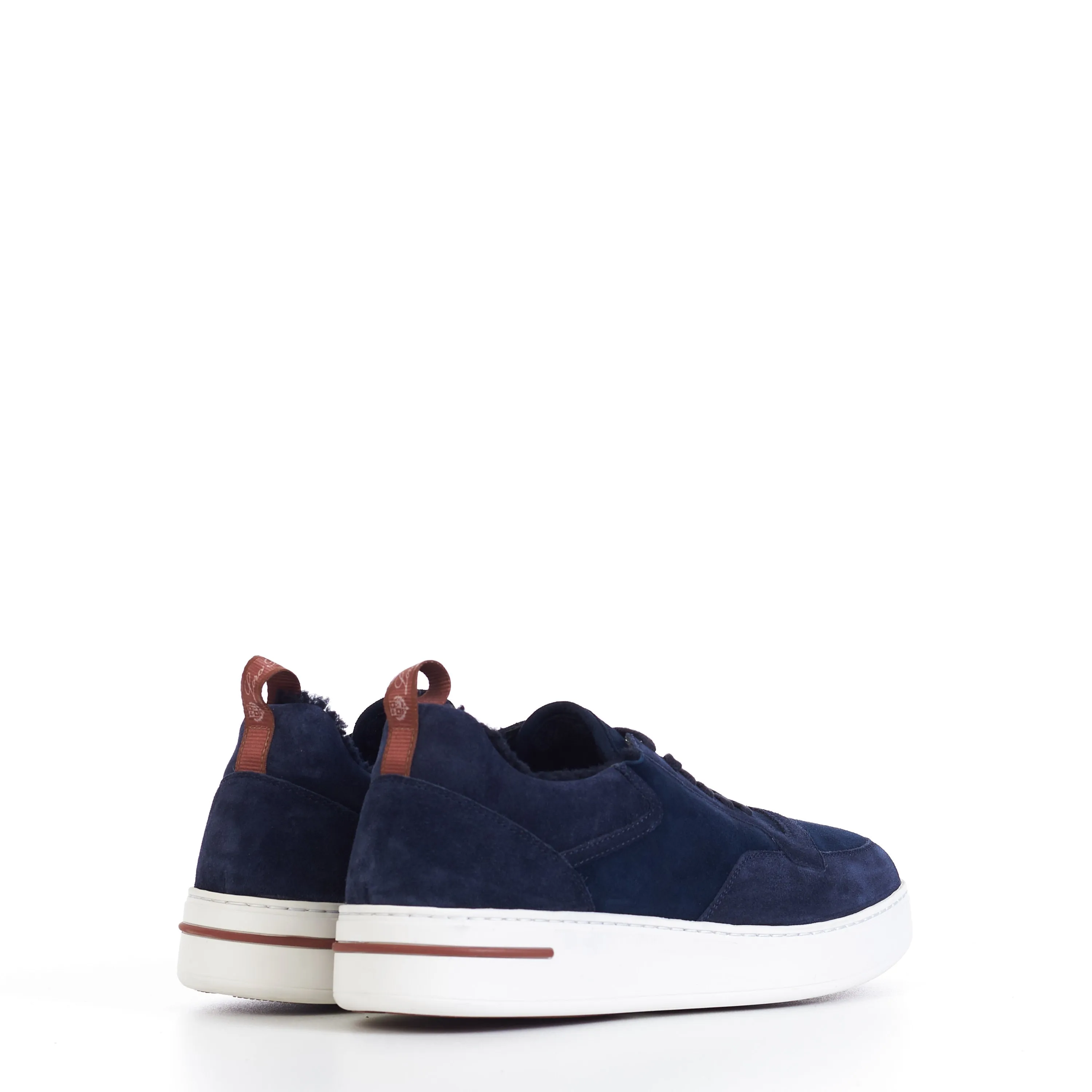 Newport Sneaker With Shearling Lining In Navy Blue Suede