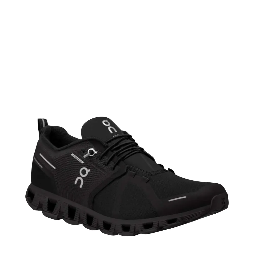 On Women's Cloud 5 Waterproof Sneaker in All Black