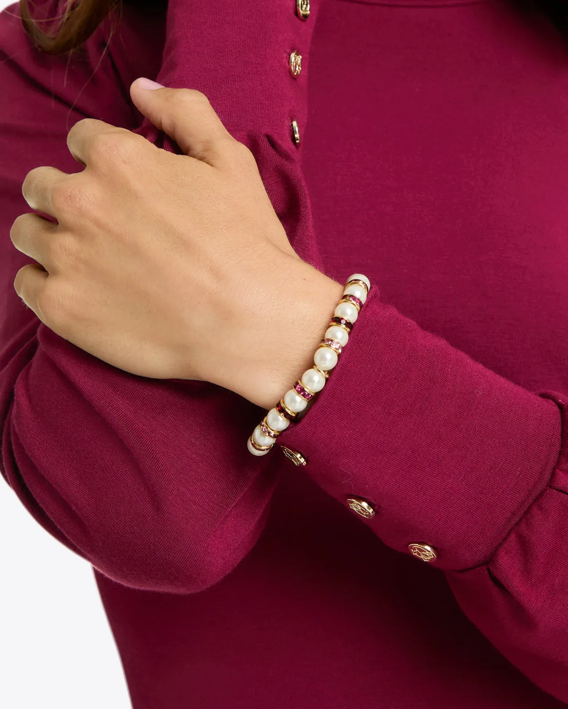 Pearl Gem Stripe Stetch Bracelet