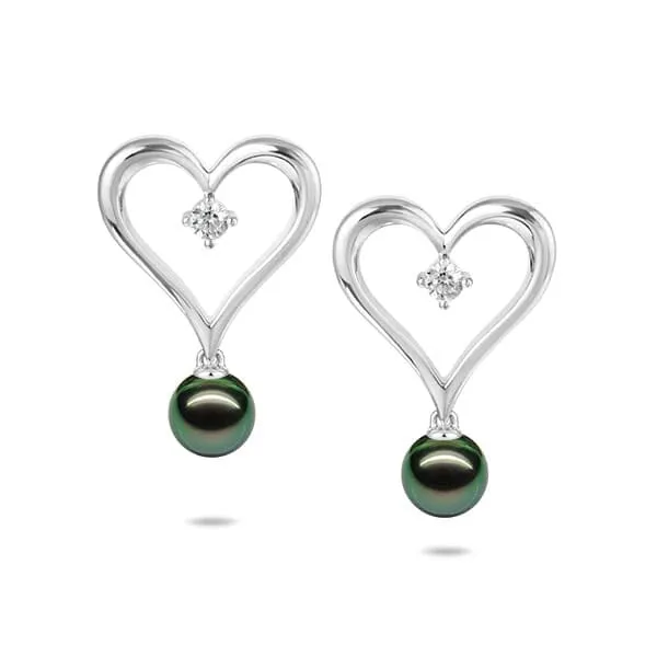 Pearl Heart Earrings