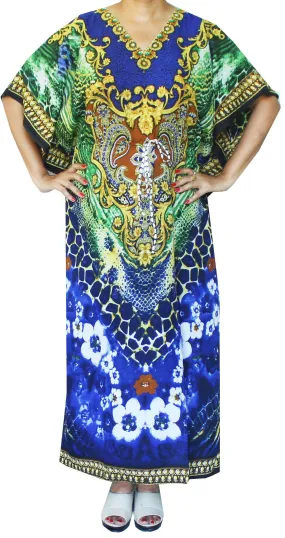 Printed Womens Caftan Loungewear Evening Dress