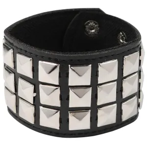 Punk Leather Stud Bracelet - Leather Cuff Biker Bracelet with Studs for Men, Women and Kids