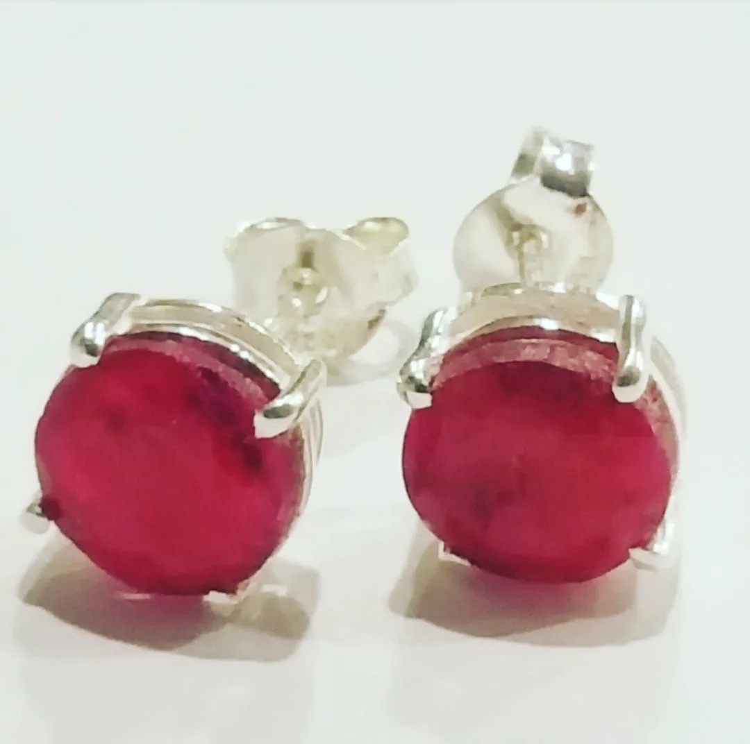 Ruby stud earrings