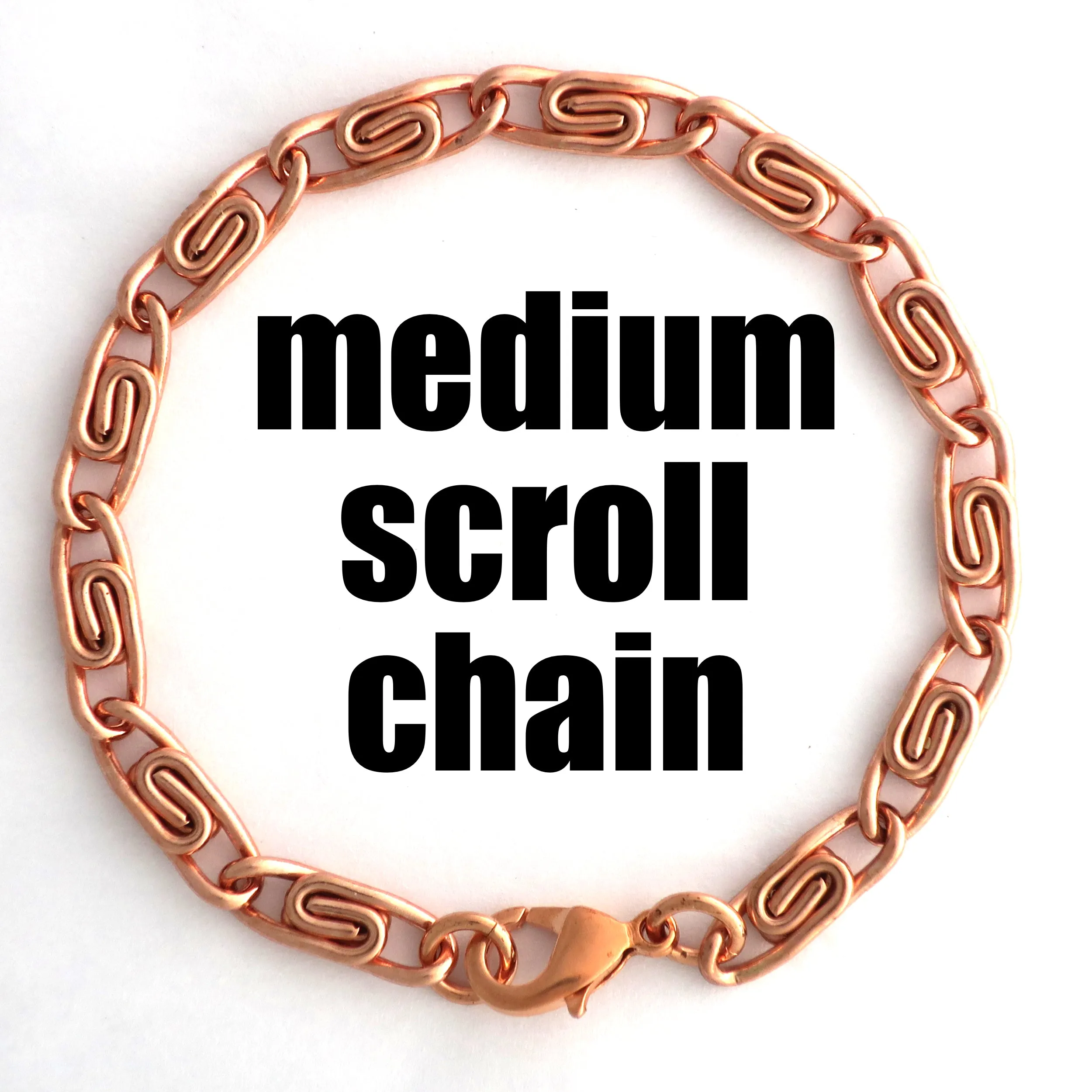 Scroll Chain | Copper Jewelry Set | Solid Copper Chain Necklaces | Bracelet SET66