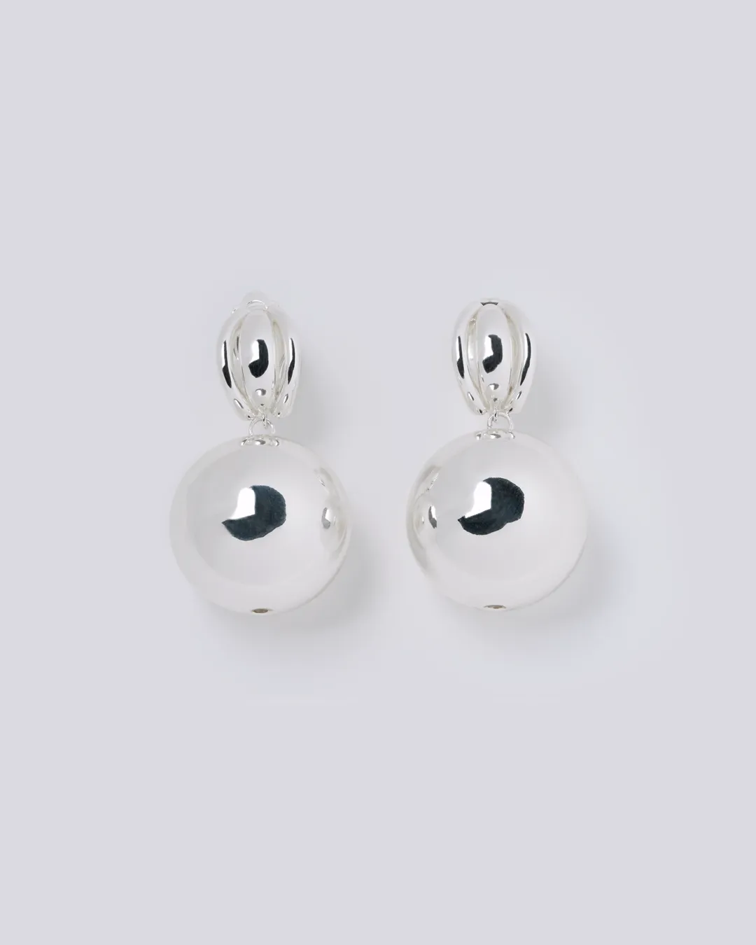 Silver Globe Earrings