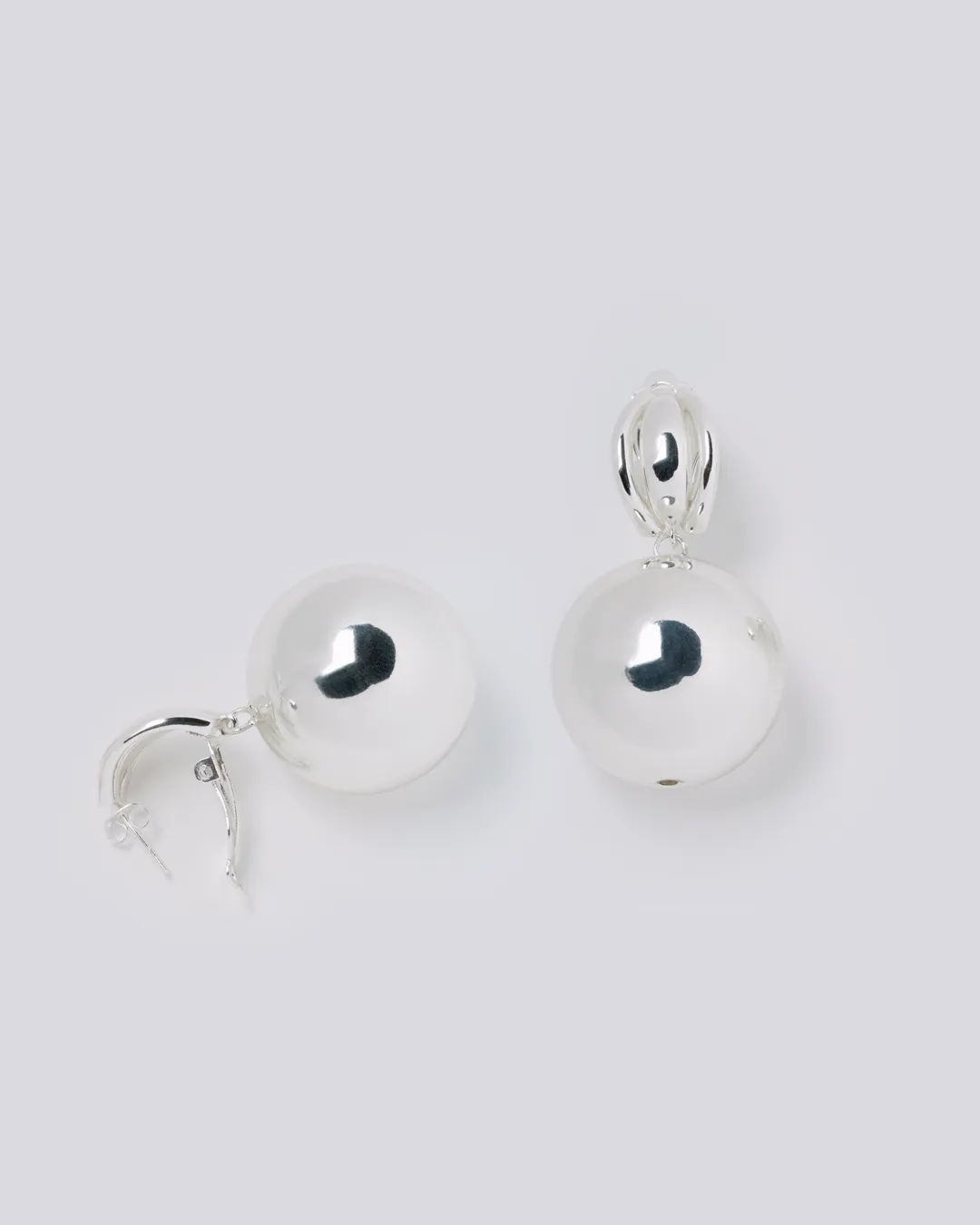 Silver Globe Earrings