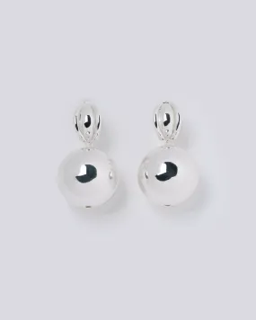 Silver Globe Earrings