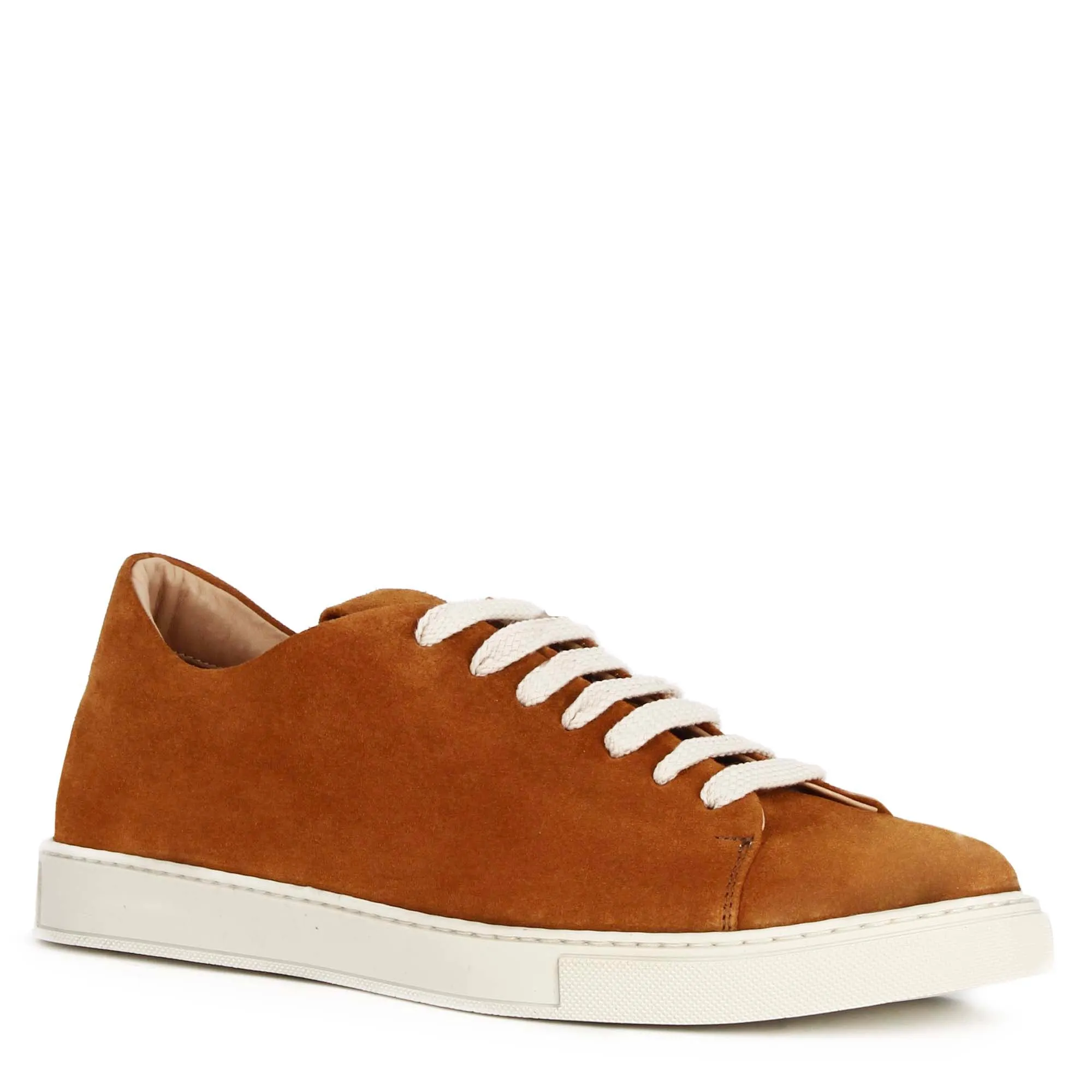 Sneaker classica da uomo in pelle scamosciata colore marrone chiaro