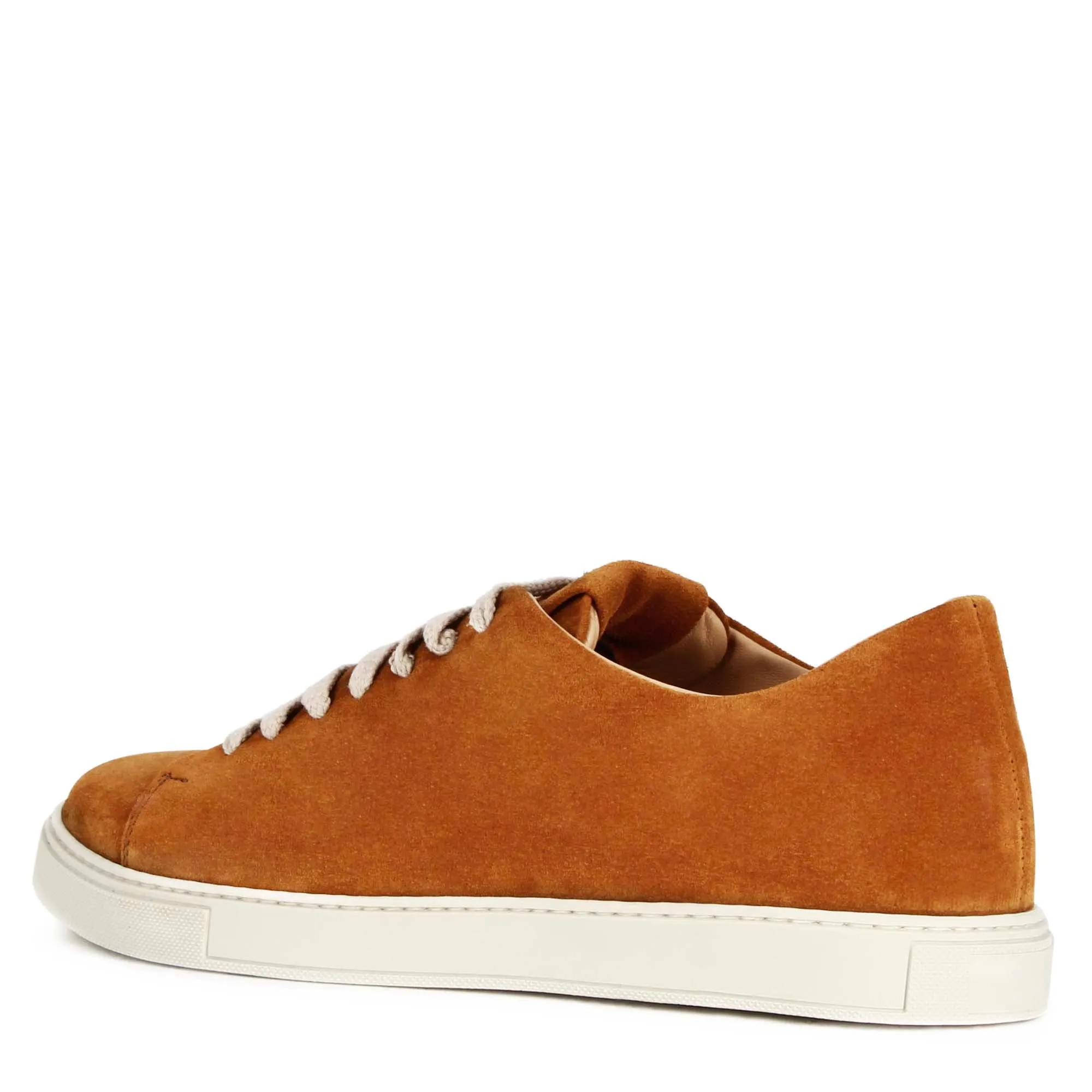 Sneaker classica da uomo in pelle scamosciata colore marrone chiaro