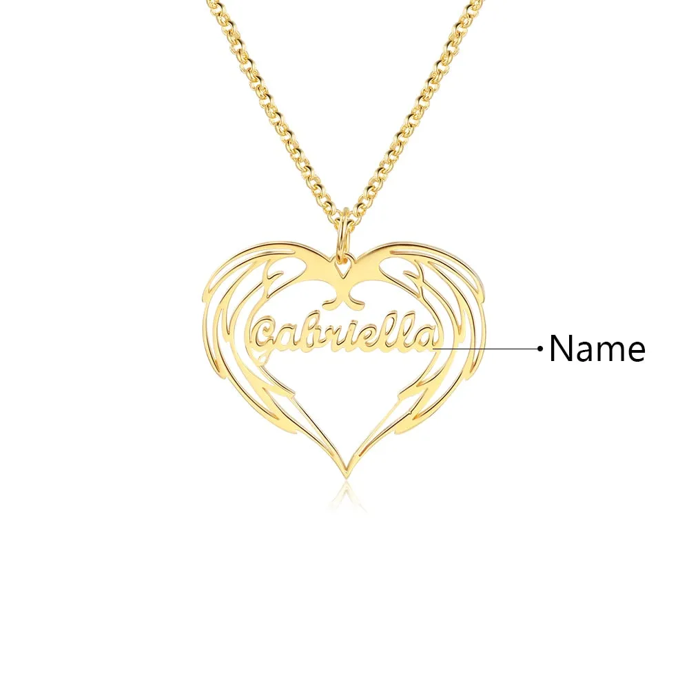 Sterling Silver Heart Nameplate Necklaces for Women Personalized Custom Any Name Pendant Jewelry Birthday Gifts