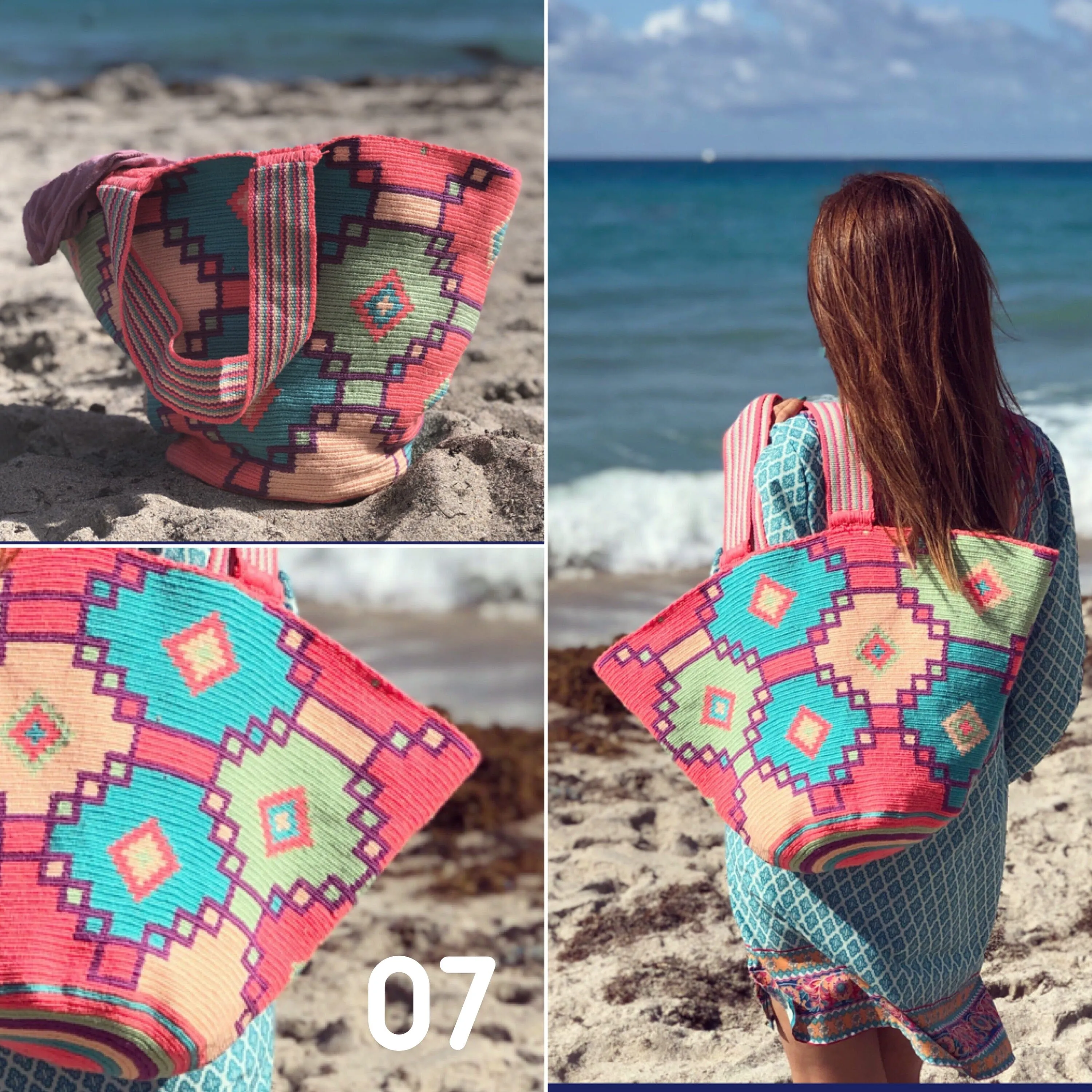 Summer Solstice Tote Bags - Summer Crochet Beach Totes