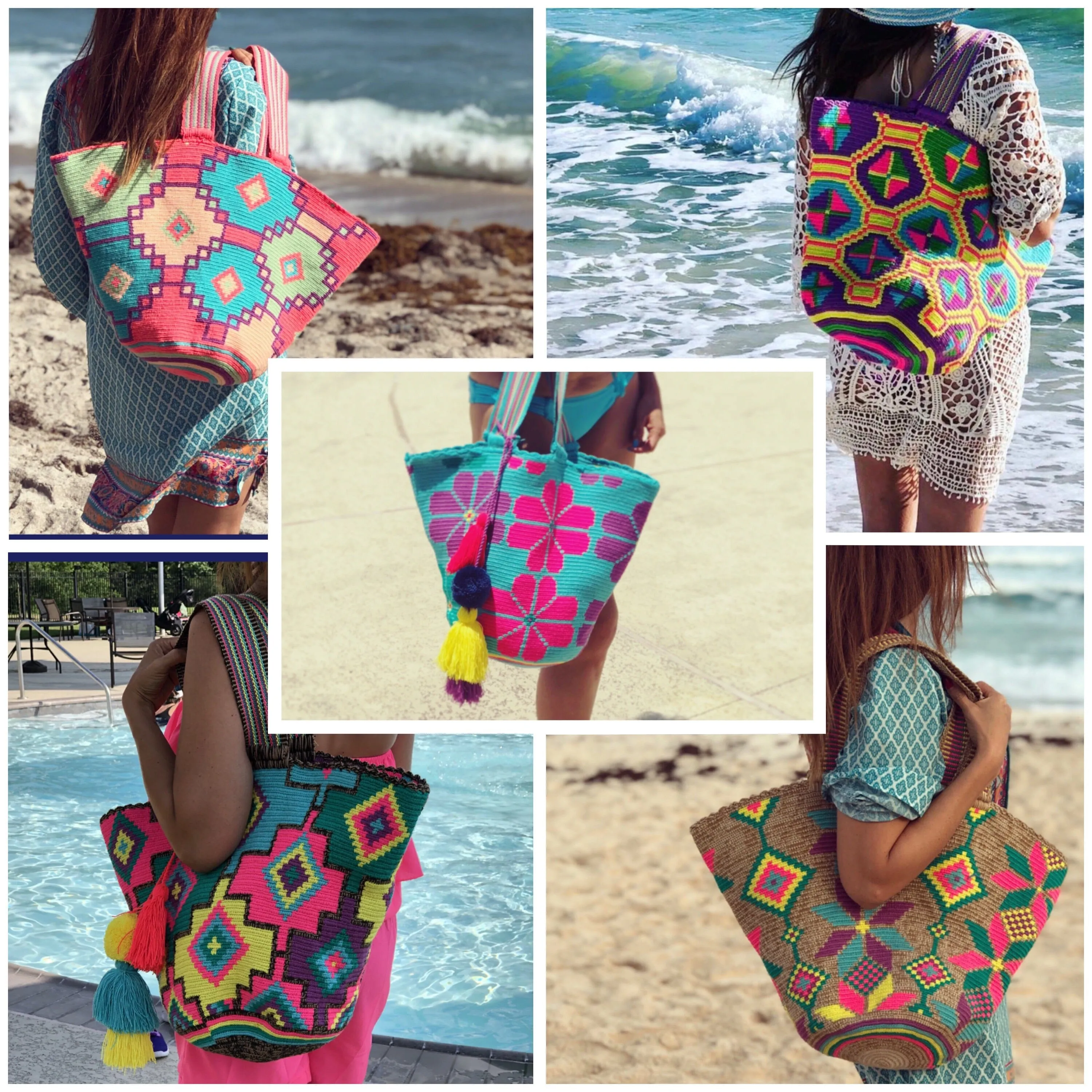 Summer Solstice Tote Bags - Summer Crochet Beach Totes