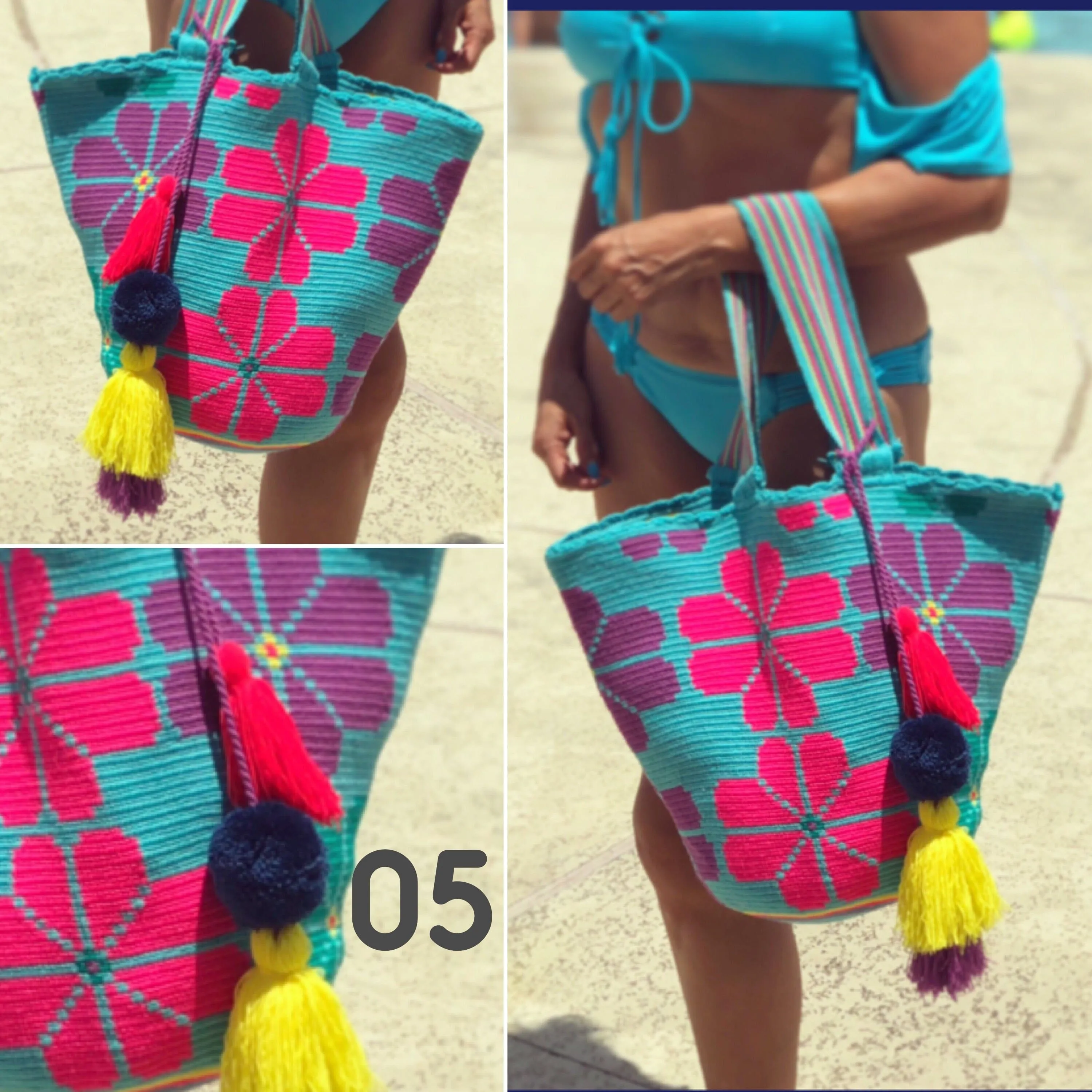 Summer Solstice Tote Bags - Summer Crochet Beach Totes