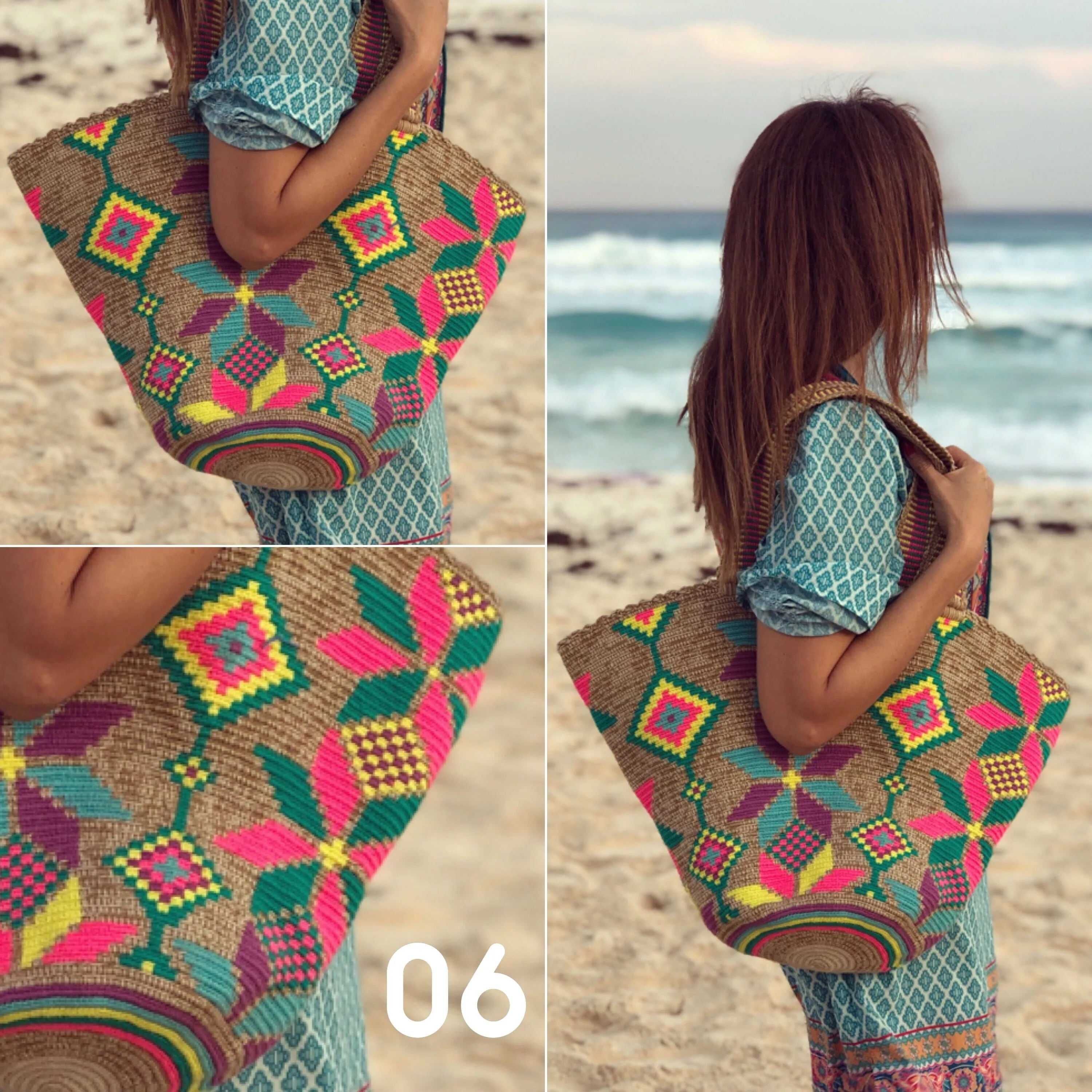 Summer Solstice Tote Bags - Summer Crochet Beach Totes