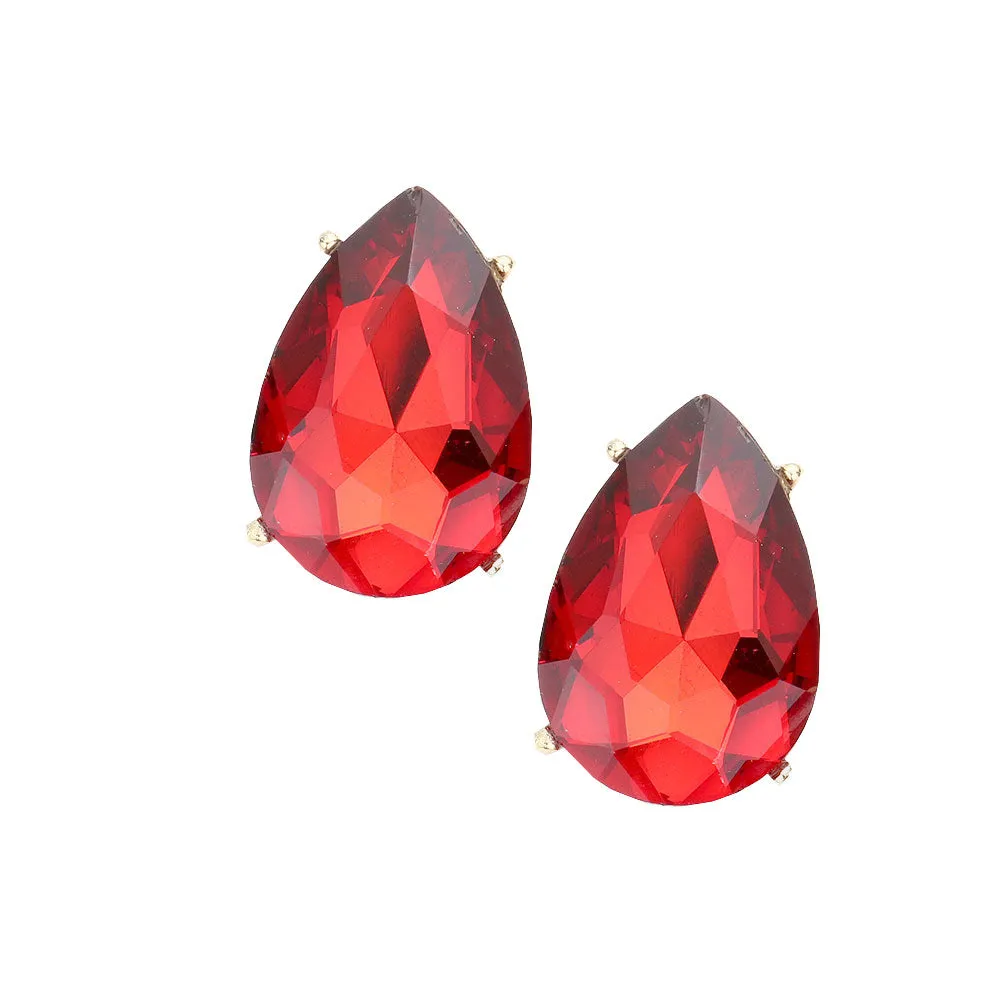 Teardrop Stone Evening Earrings