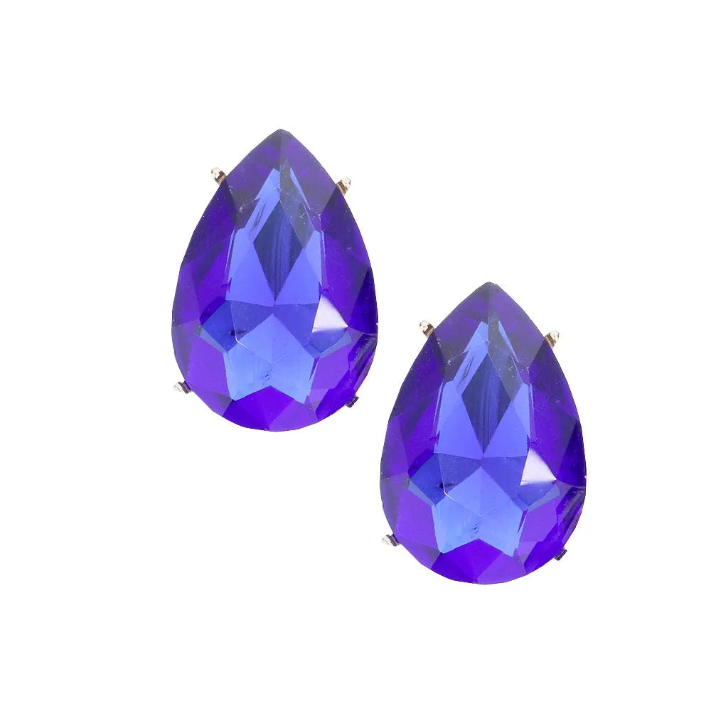 Teardrop Stone Evening Earrings