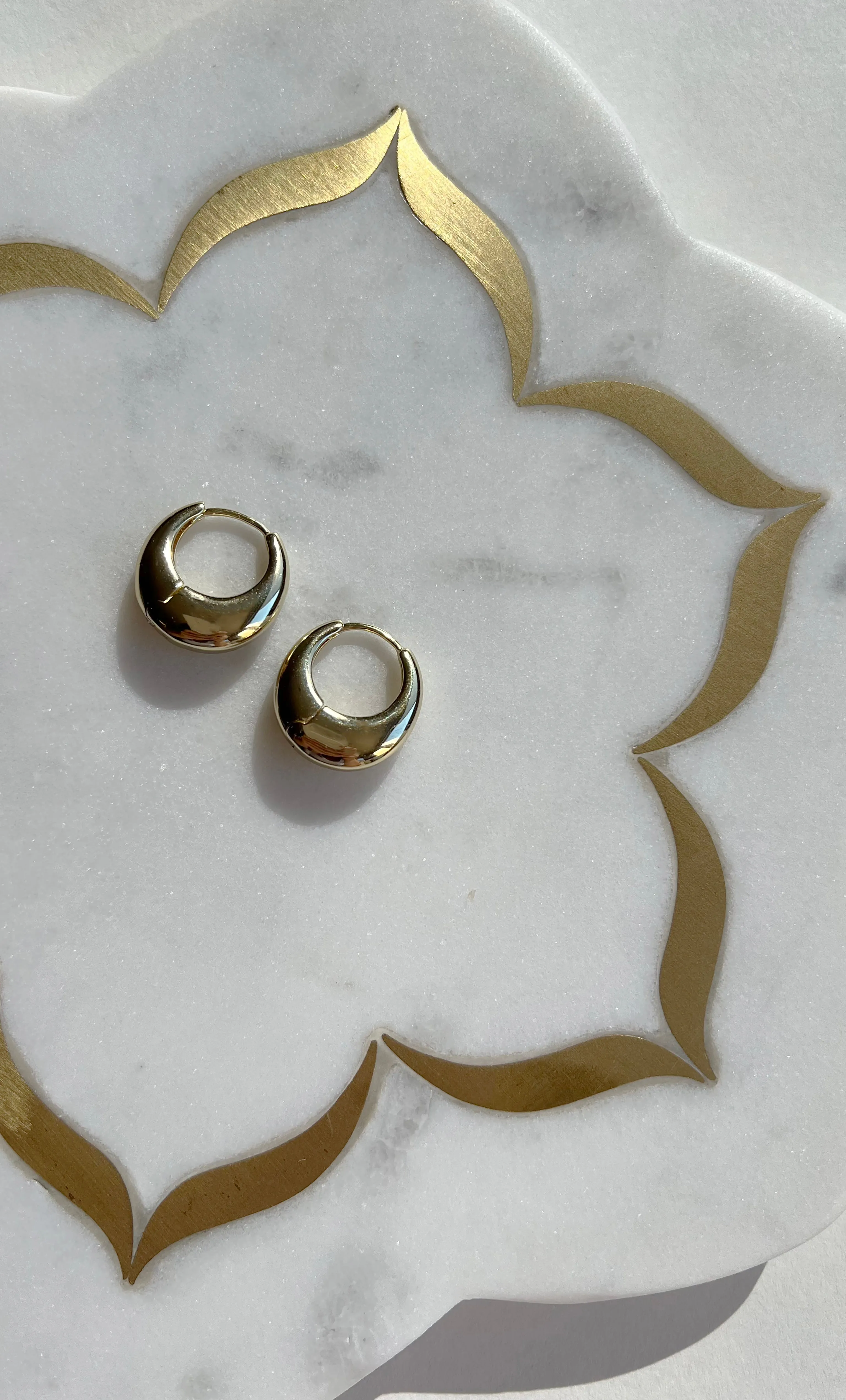 The Tunik Gold Disk Hoop Earrings