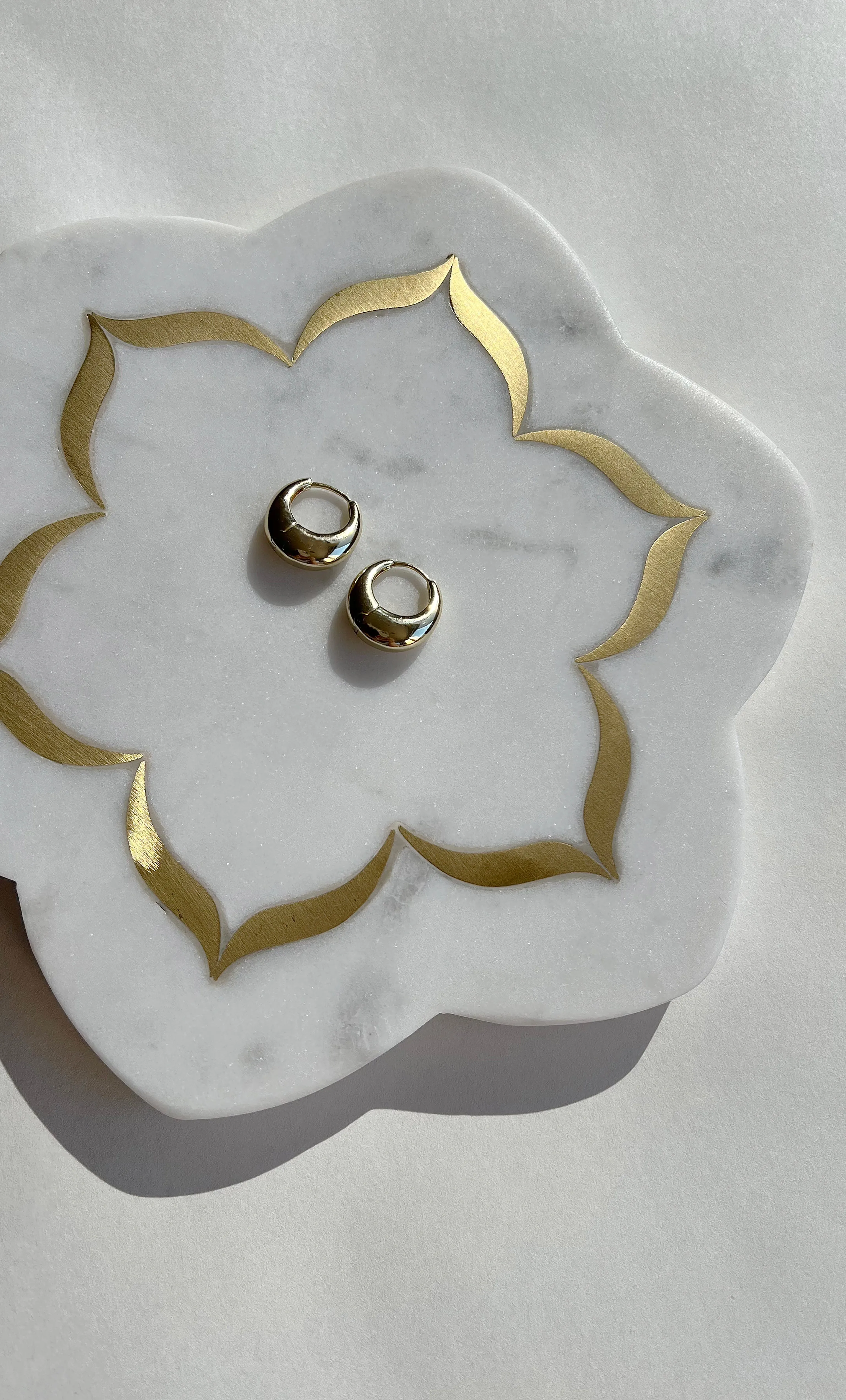 The Tunik Gold Disk Hoop Earrings