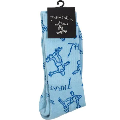 Thrasher Gonz Logo Socks - Lightblue