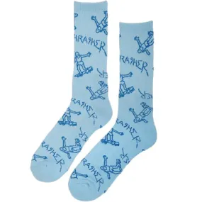 Thrasher Gonz Logo Socks - Lightblue