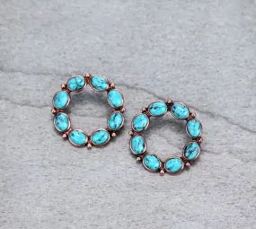 Turquoise circle earrings