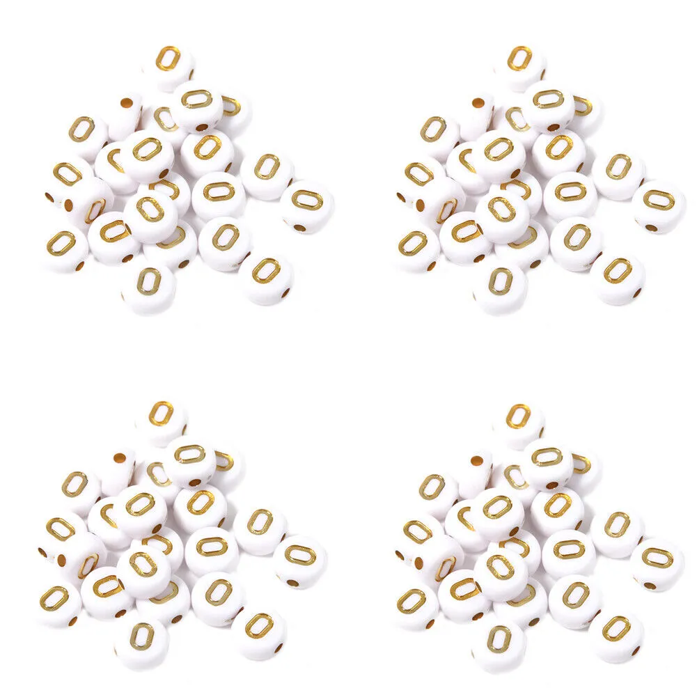 US 400-800 Round 7mm Acrylic Alphabet Beads Flat Round Letter DIY Jewelry Making