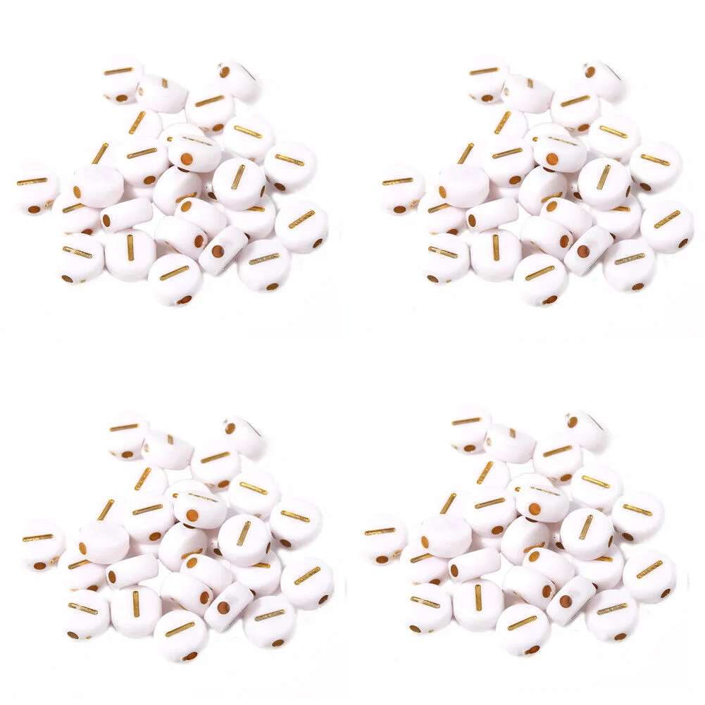 US 400-800 Round 7mm Acrylic Alphabet Beads Flat Round Letter DIY Jewelry Making