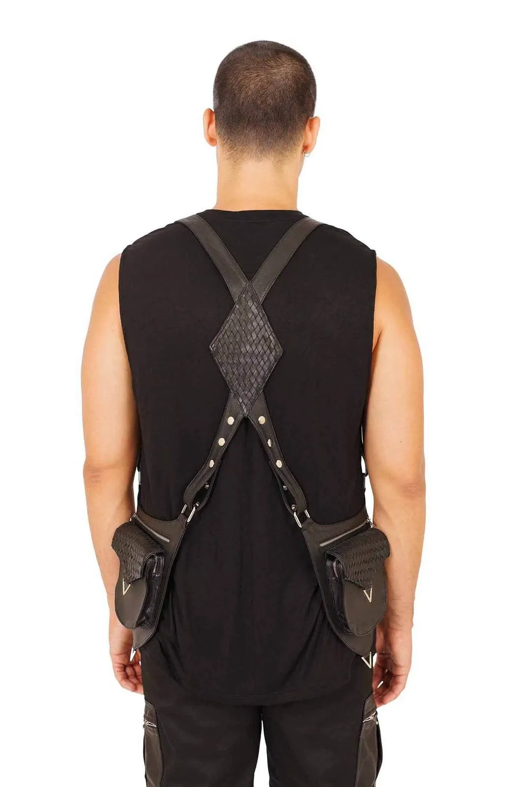 Woven Leather Shoulder Holster Bags